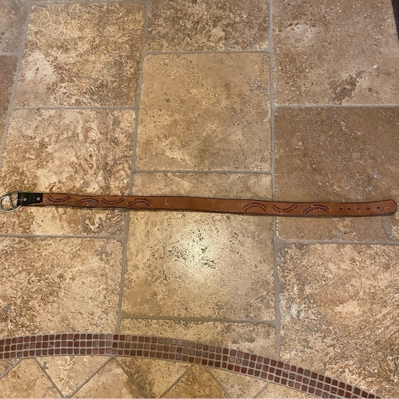 Women Brown Leather Embellished Rhinestone Bling Belt Size Large-Made in Mexico - Picture 7 of 10